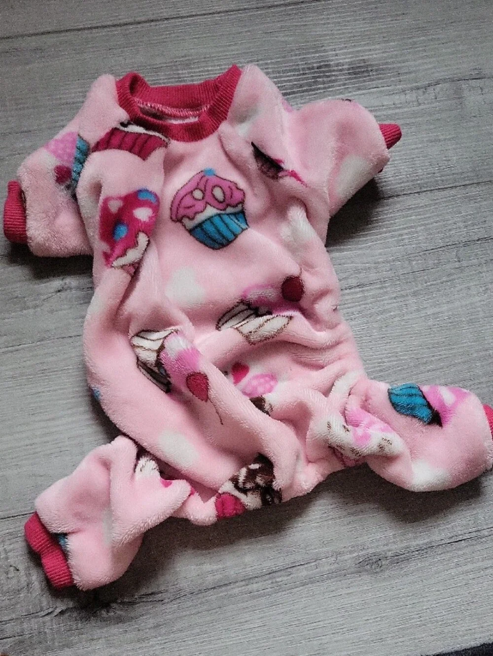 Warm Pink Cupcake Dog Onesie